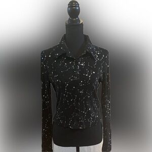 Shimmering black and silver top Medium NWT